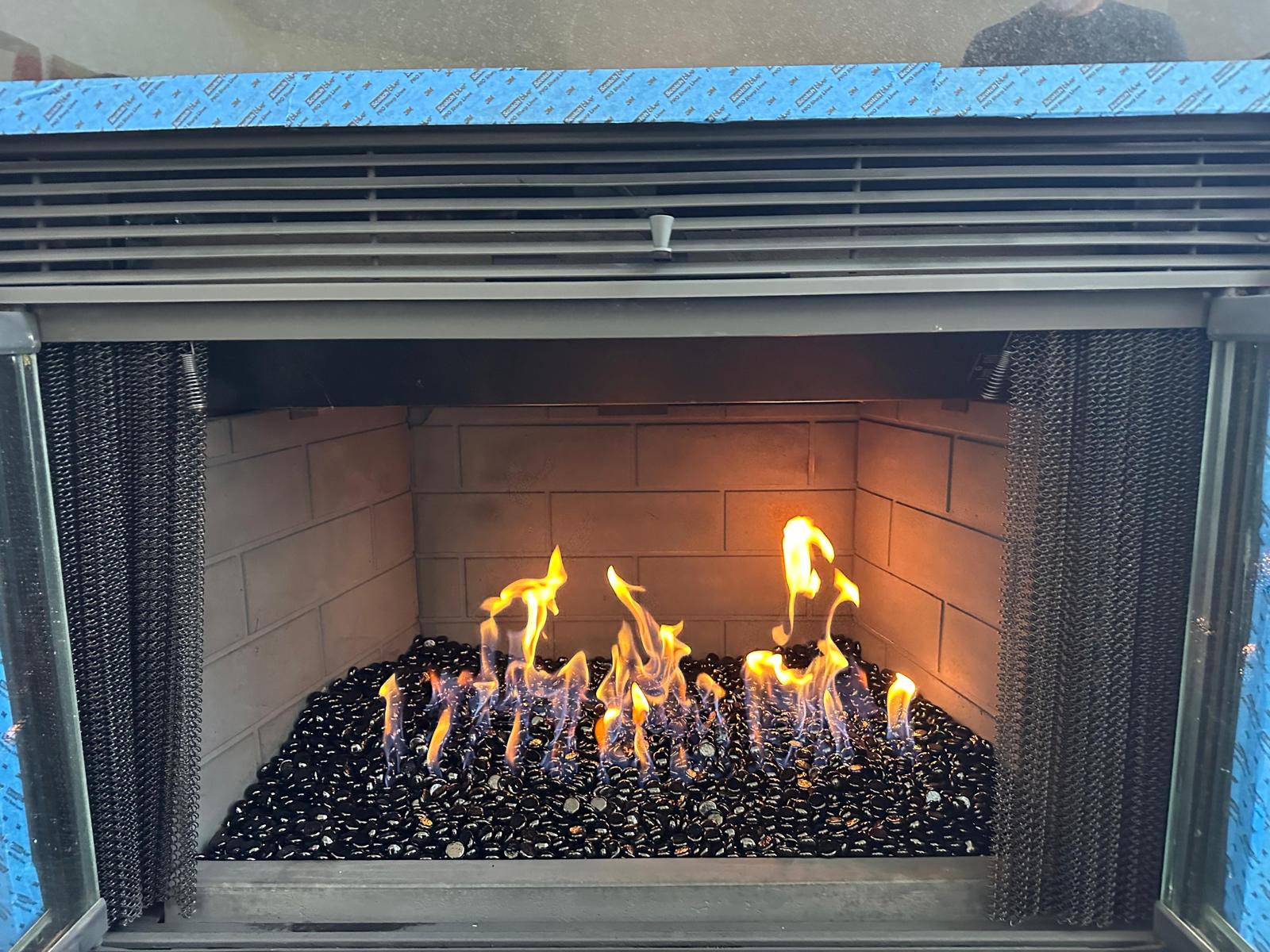 Fire glass install
